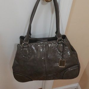 Nine West patent gray satchel bag